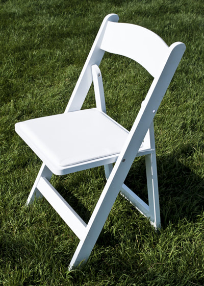 White Americana events chair hire perfect for any event, 
$5.75 per chair, 
Delivery will be extra cost, 